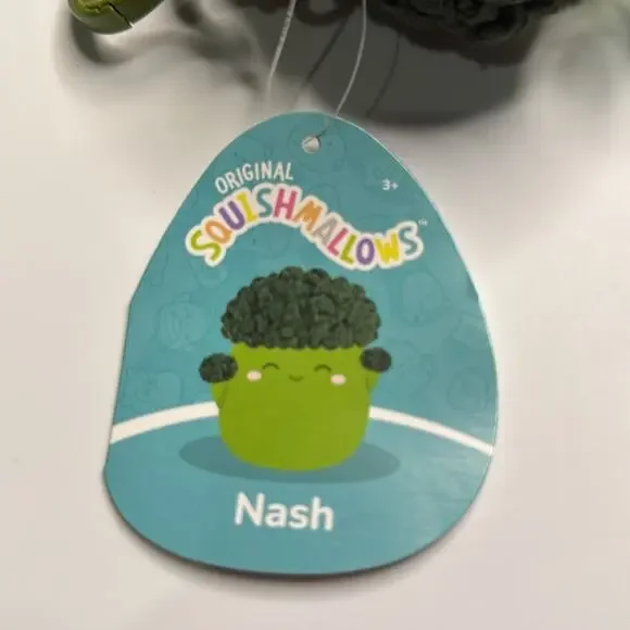 NWT Nash the Broccoli Squishmallow Clip HTF 3.5" - Picture 3 of 3